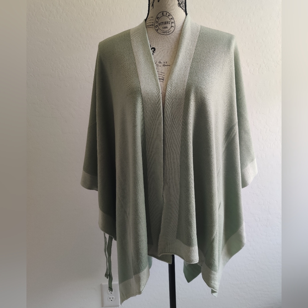 Sage Mint Green Women's Cozy Warm Shawl poncho Wrap Sweater_OS